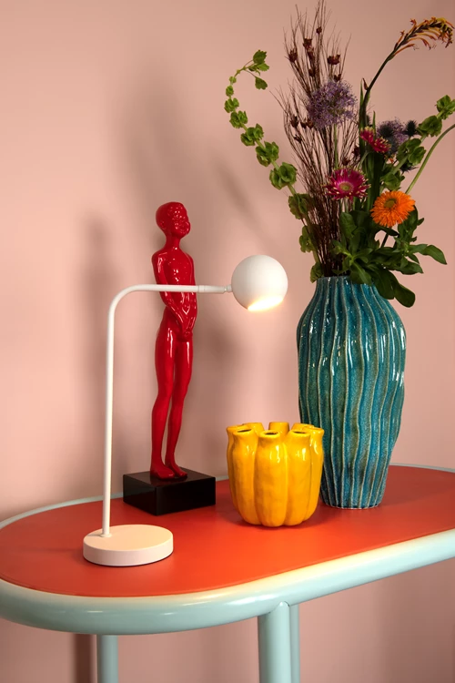 Lucide COMET - Oplaadbare Bureaulamp - Accu/Batterij - LED 3 StepDim - 1x3W 2700K - Wit - sfeer 1